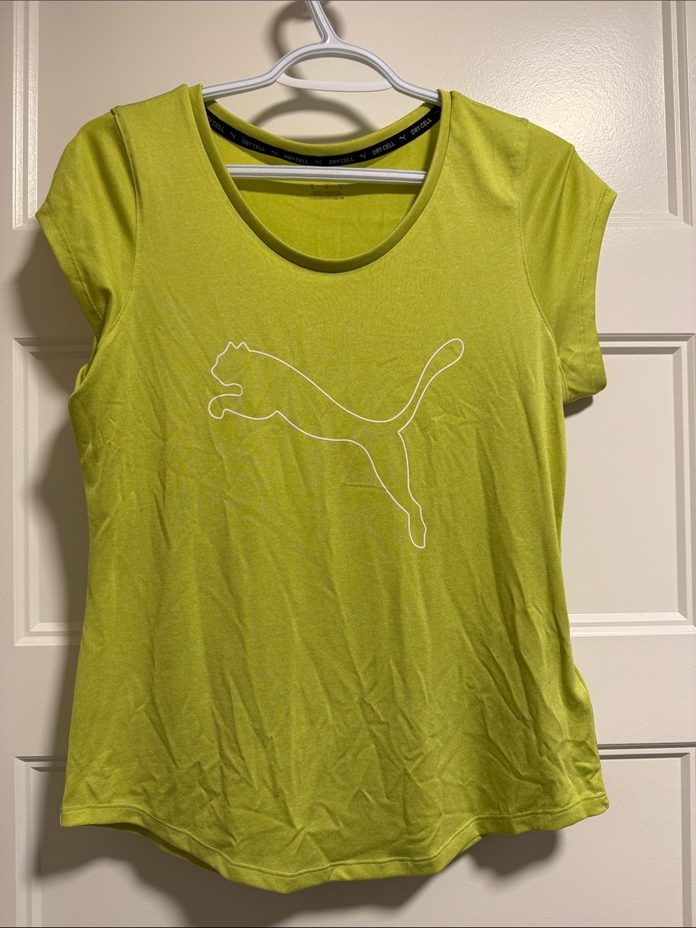 Puma Women's Lime Green Short Sleeve Logo Tee